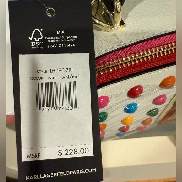 Karl Lagerfeld Multi Color Studded Leather Camera Bag - Picture 9 of 10